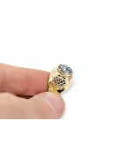 Žirkoniai 14k geltono aukso Žiedas Vintažinis stilius vrc078y